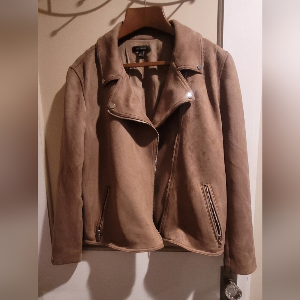 Ann Taylor Tan Faux Suede Jacket 2XL